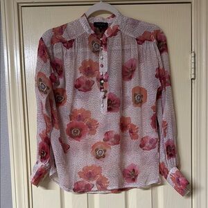 Rag & Bone Clara Chiffon Floral Blouse Size XXS